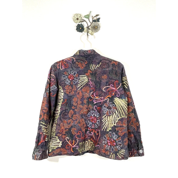 Chicos Soutache Embroidered Jacket Size 2 US 12 Art to Wear Artsy Boho Textured - Picture 7 of 11